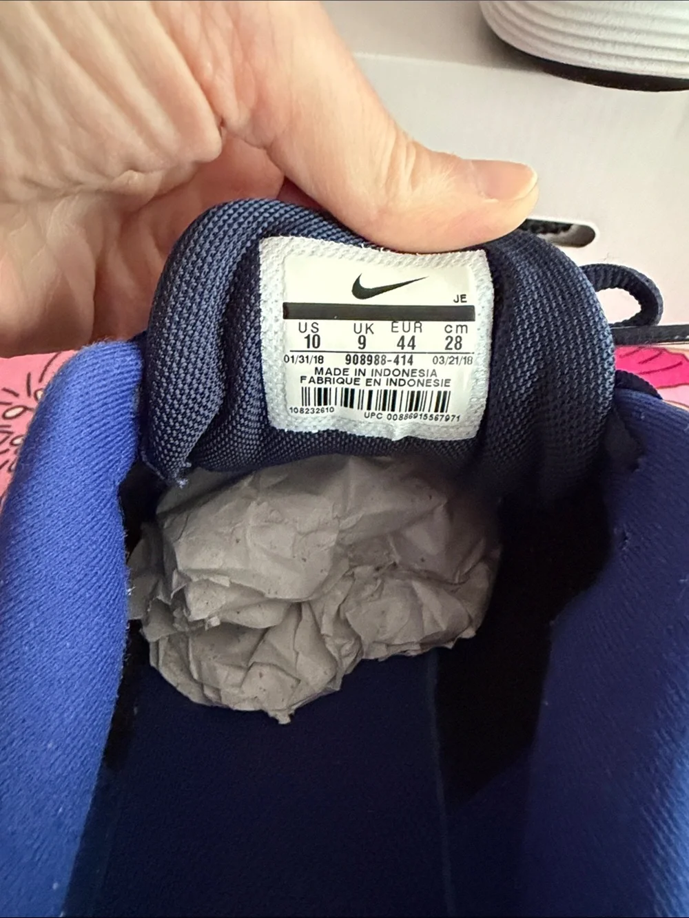 Men’s Nike Revolution 4 Blue White Running Shoes Size 10